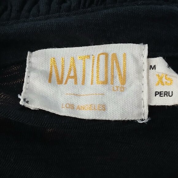 Nation Ltd Lilian Long Sleeve Top in Jet Black Size XS - Picture 7 of 9